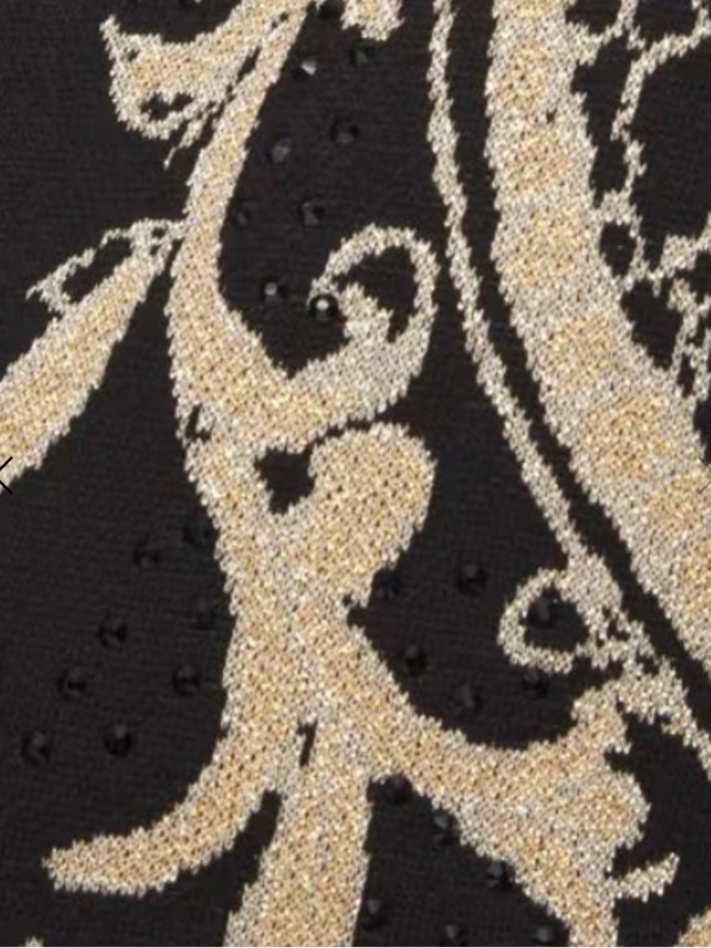 Chico's Embellished Jacquard Coatigan cardigan in black and gold size large - Picture 6 of 16